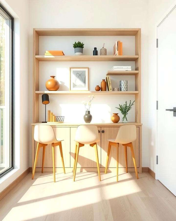 Install a Built In Shelf Table - 25 Small Dining Room Ideas