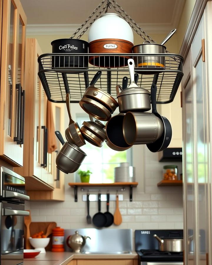 Install a Hanging Pot Rack - 25 Small Galley Kitchen Ideas on a Budget