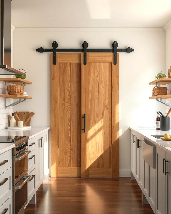 Install a Sliding Barn Door - 25 Small Galley Kitchen Ideas on a Budget