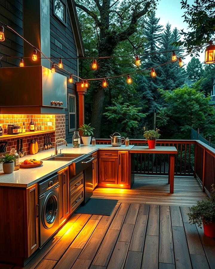 Installing Energy efficient Outdoor Lighting - 25 Outdoor Kitchen on Deck