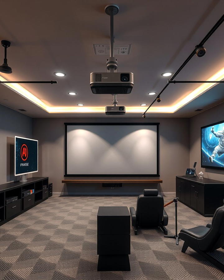 Installing a Projector for Big Screen Gaming - 30 Garage Game Room Ideas