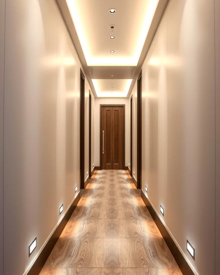 Integrated Lighting Strips - 25 Narrow Hallway Ideas