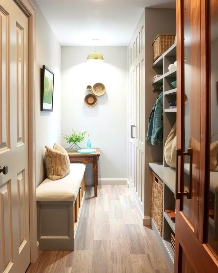 Integrated Seating Options - 25 Narrow Hallway Ideas