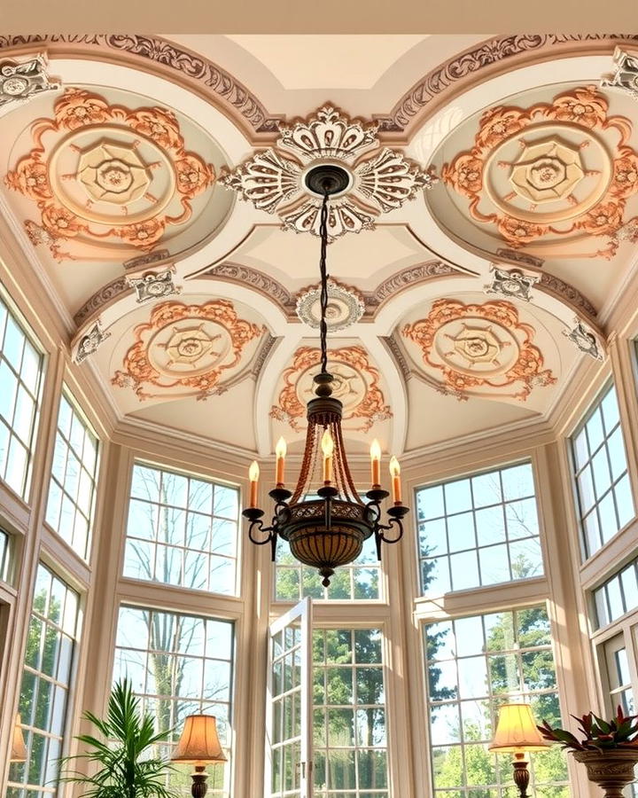 Intricate Ceiling Medallions - 25 Victorian Sunroom Ideas