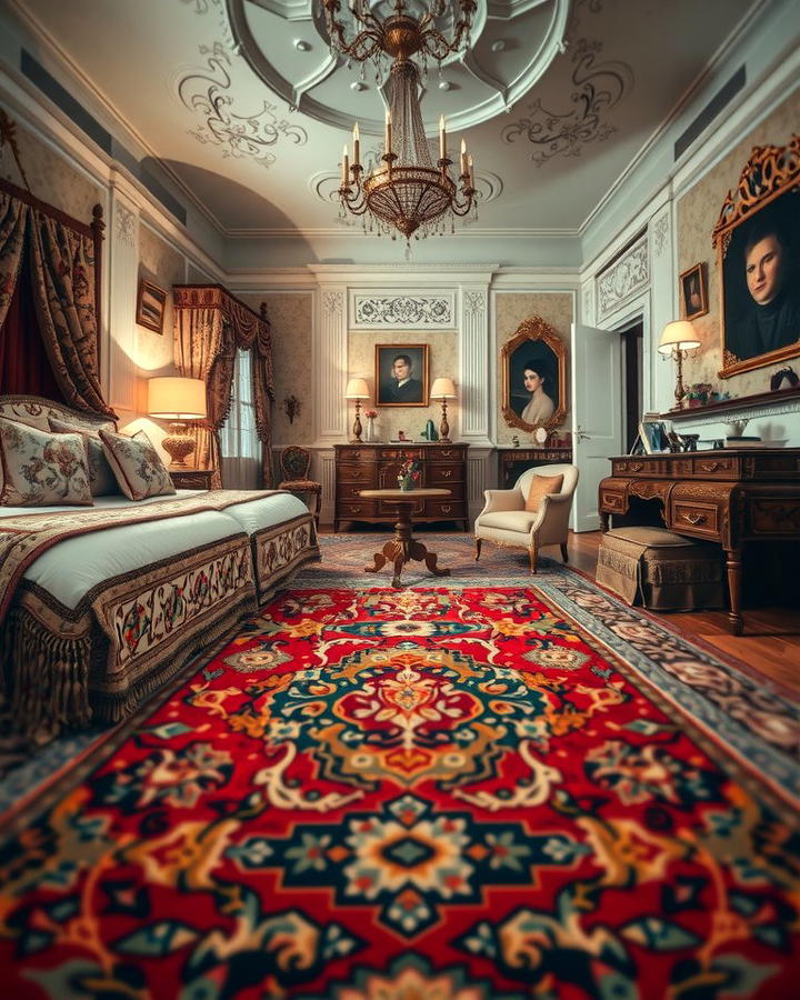 Intricate Rugs - 25 Victorian Bedroom Ideas