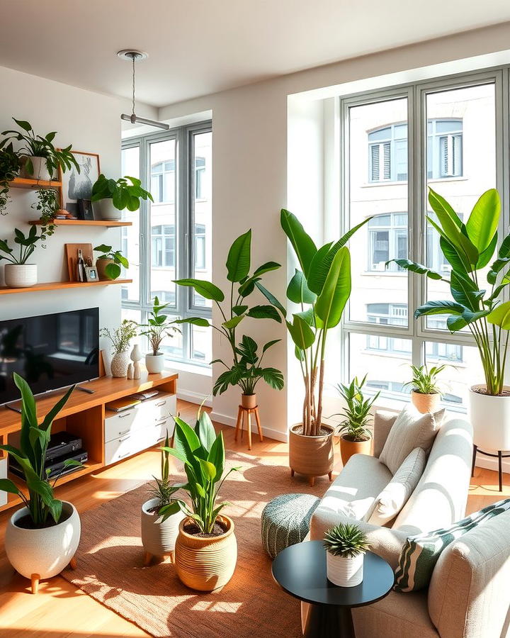 Introduce Indoor Plants - 30 Condo Living Room Ideas