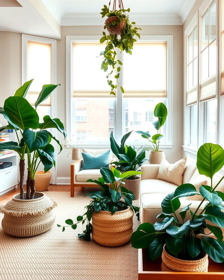 Introduce Indoor Plants - 25 Organic Modern Living Room Design Ideas