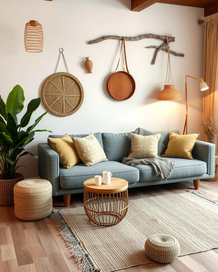 Introduce Natural Textures - 30 Grey Couch Living Room Ideas