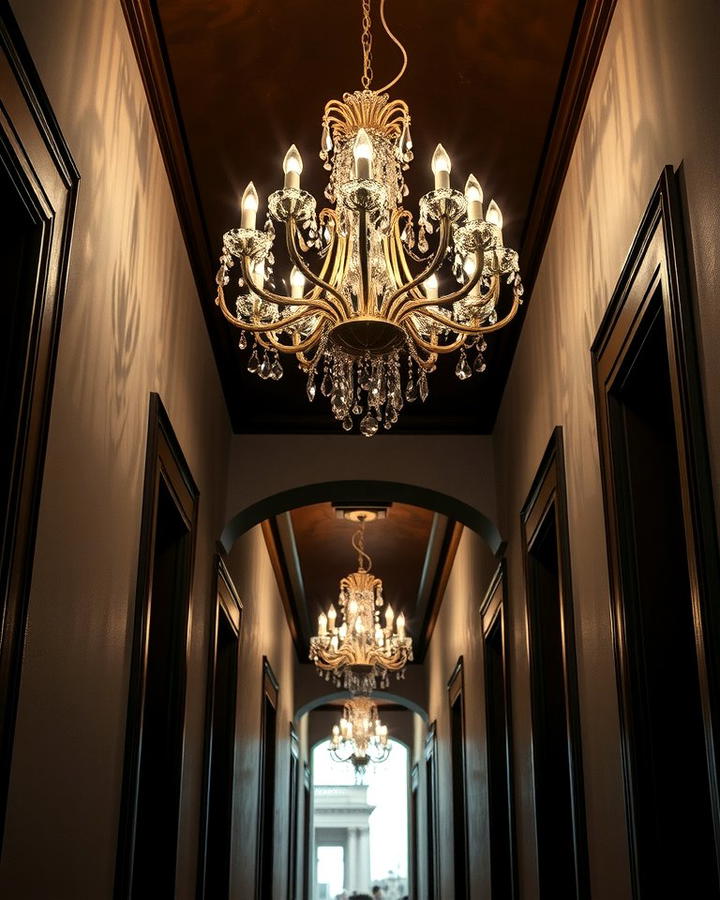 Introduce Statement Lighting Fixtures - 25 Narrow Hallway Ideas