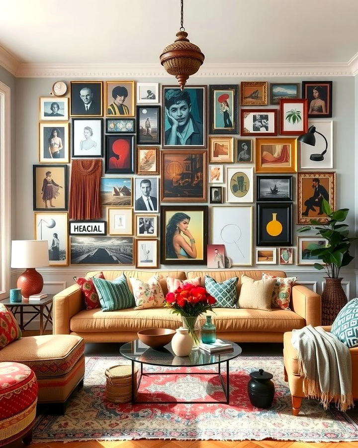 Introduce a Gallery Wall - 30 Bohemian Maximalist Decor Ideas