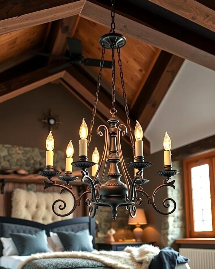 Iron Chandeliers - 25 Viking Bedroom Ideas