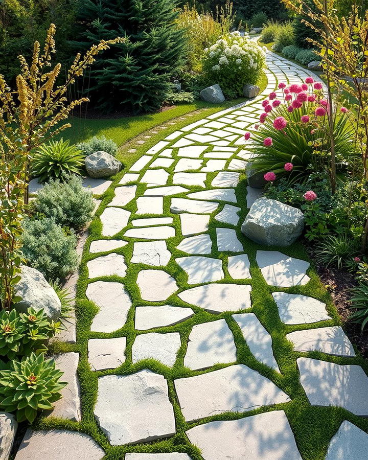 Irregular Flagstone Pathway - 30 Stepping Stone Walkway Ideas