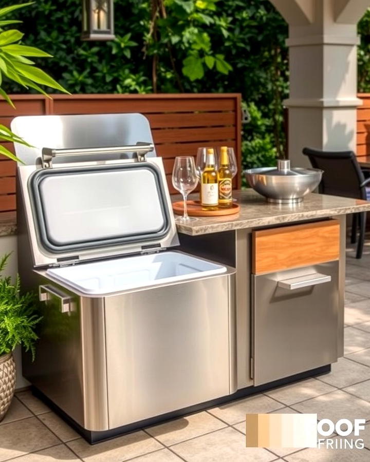 Island with Built In Cooler - 25 Outdoor Kitchen Island Ideas