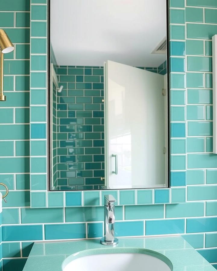 Jade Tile Borders - 30 Green Bathroom Tile Ideas