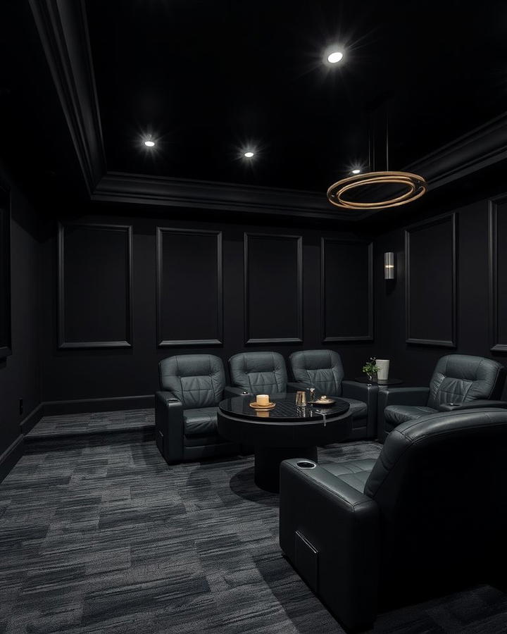 Jet Black Media Room - 25 Monochromatic Color Schemes for Rooms