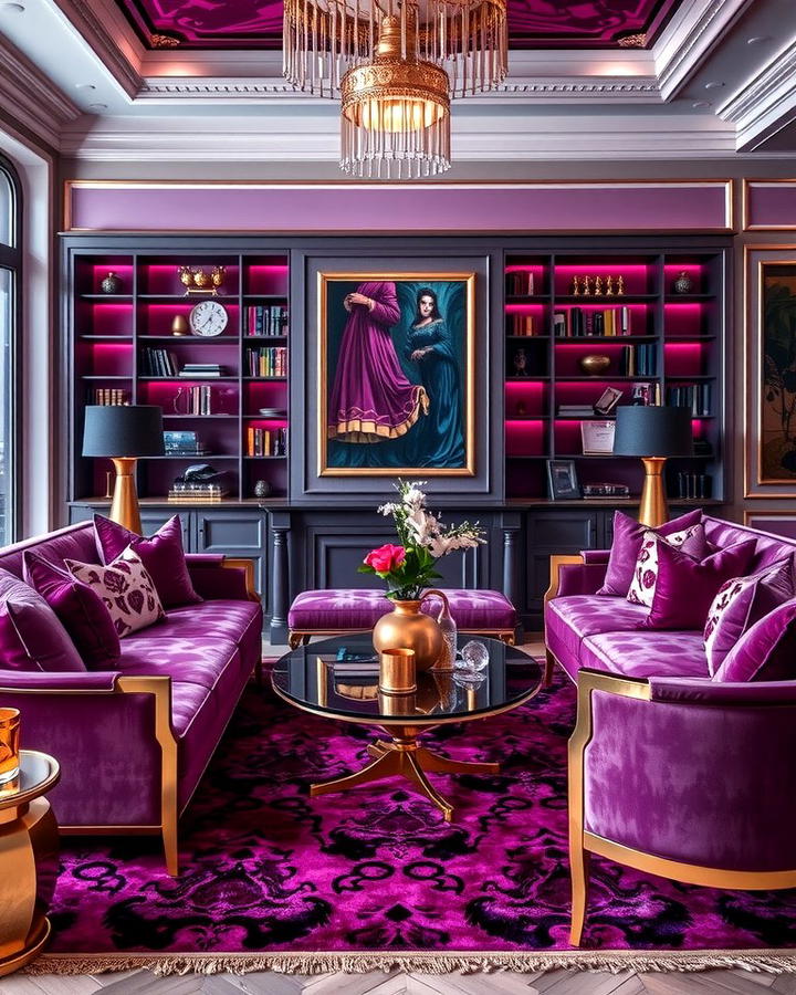 Jewel Toned Accents - 25 Purple Living Room Ideas