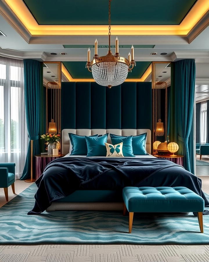 Jewel Toned Accents - 25 Teal Bedroom Ideas