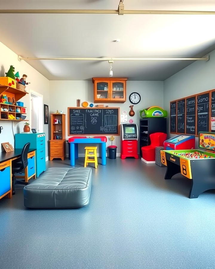 Kids Friendly Game Room - 30 Garage Game Room Ideas