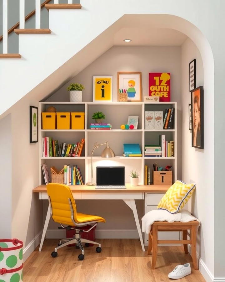 Kids Homework Station - 25 Under Stair Storage Ideas