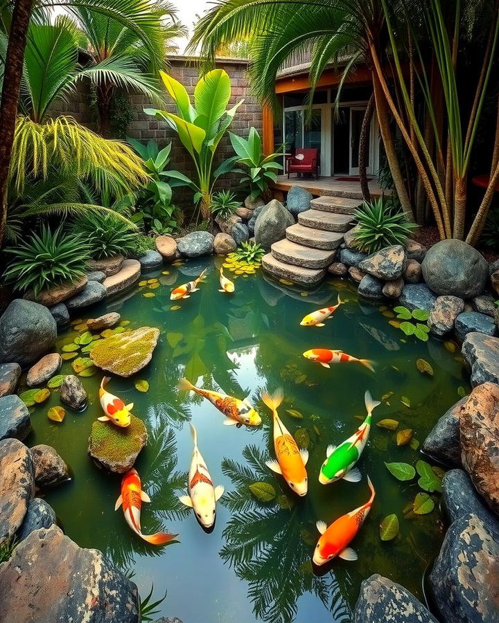 Koi Pond Elegance - 25 Tropical Garden Ideas