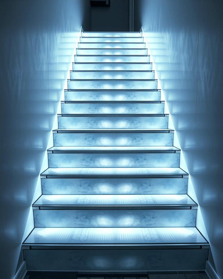 LED Illuminated Steps - 30 Open Staircase Ideas