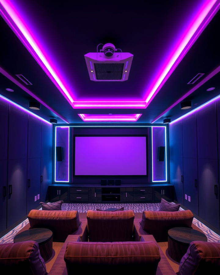 LED Lighting for Ambiance Control - 30 Media Room Ideas