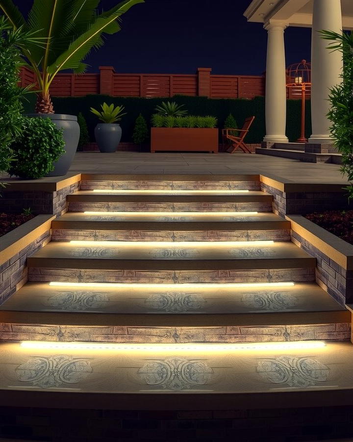 LED Lit Steps - 25 Patio Steps Ideas