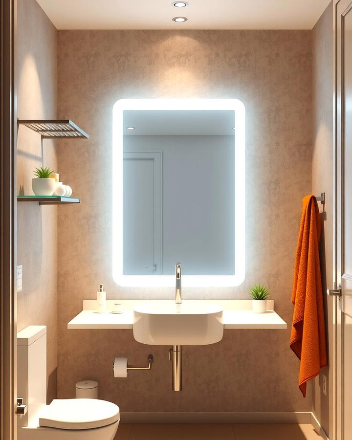 LED Mirror for Modern Touch - 25 Teen Bathroom Ideas