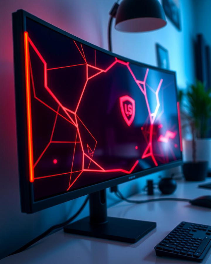 LED Monitor Backlighting - 25 Red and Black Gaming Setup Ideas