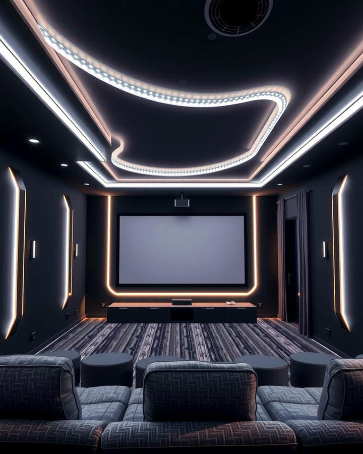 LED Strip Lighting - 30 Media Room Ideas