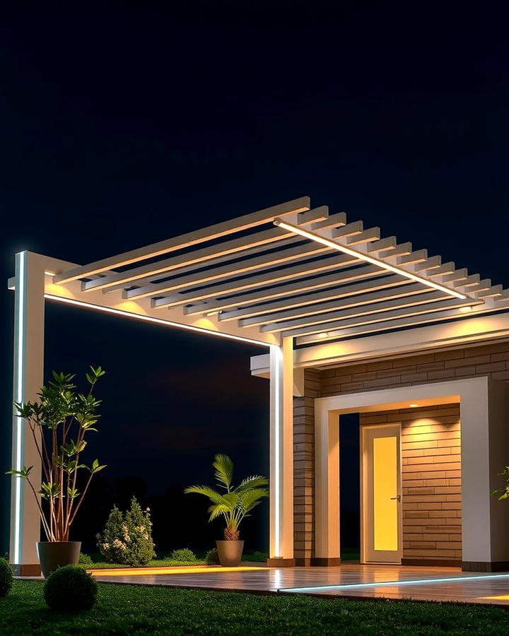 LED Strip Lights for Modern Elegance - 25 Pergola Lighting Ideas