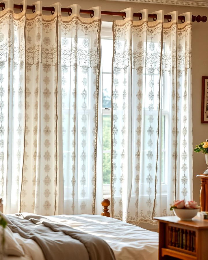 Lace Curtains for Vintage Elegance - 25 Vintage Bedroom Ideas