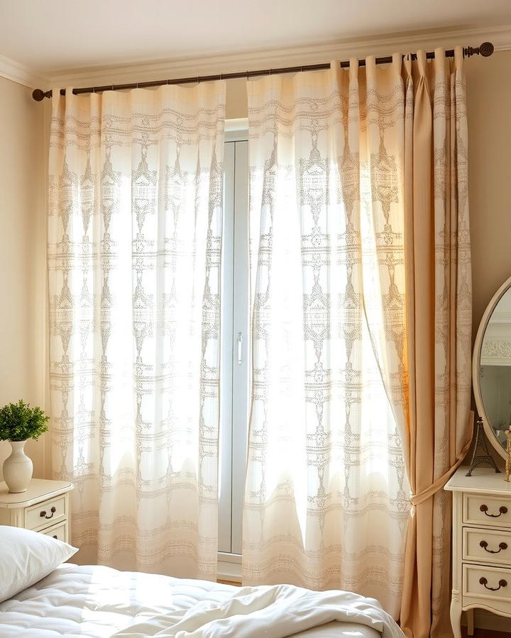 Lace Curtains - 25 Paris-themed Bedroom Ideas