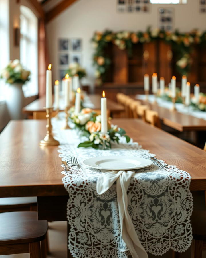 Lace Table Runners - 25 Vintage Wedding Ideas