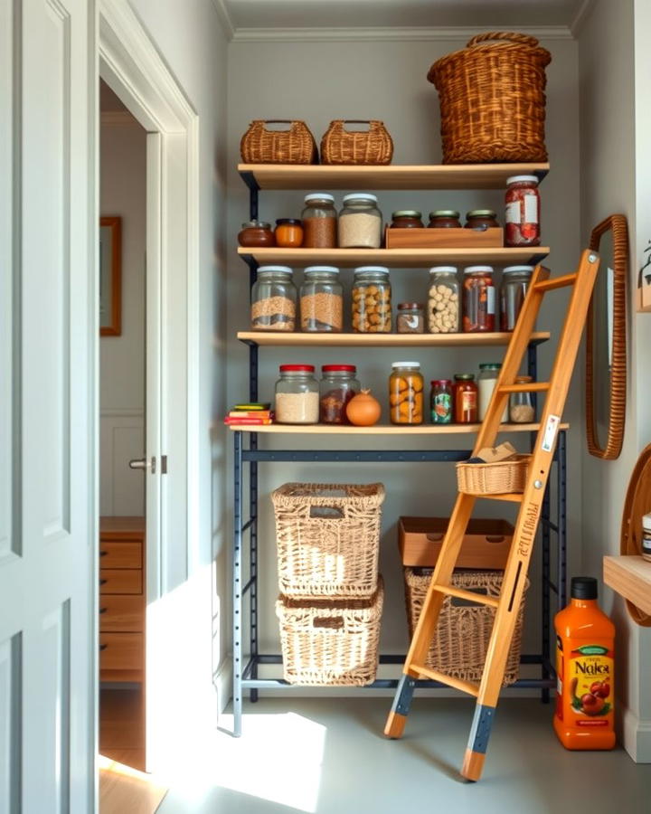 Ladder Shelving for Vertical Storage - 25 Pantry Shelving Ideas