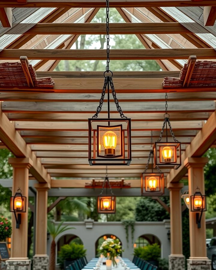 Lantern Chandeliers - 25 Pergola Lighting Ideas