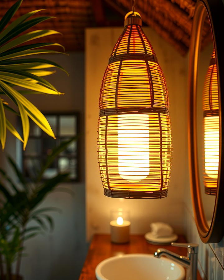 Lantern Lighting for Ambient Glow - 25 Tropical Bathroom Ideas