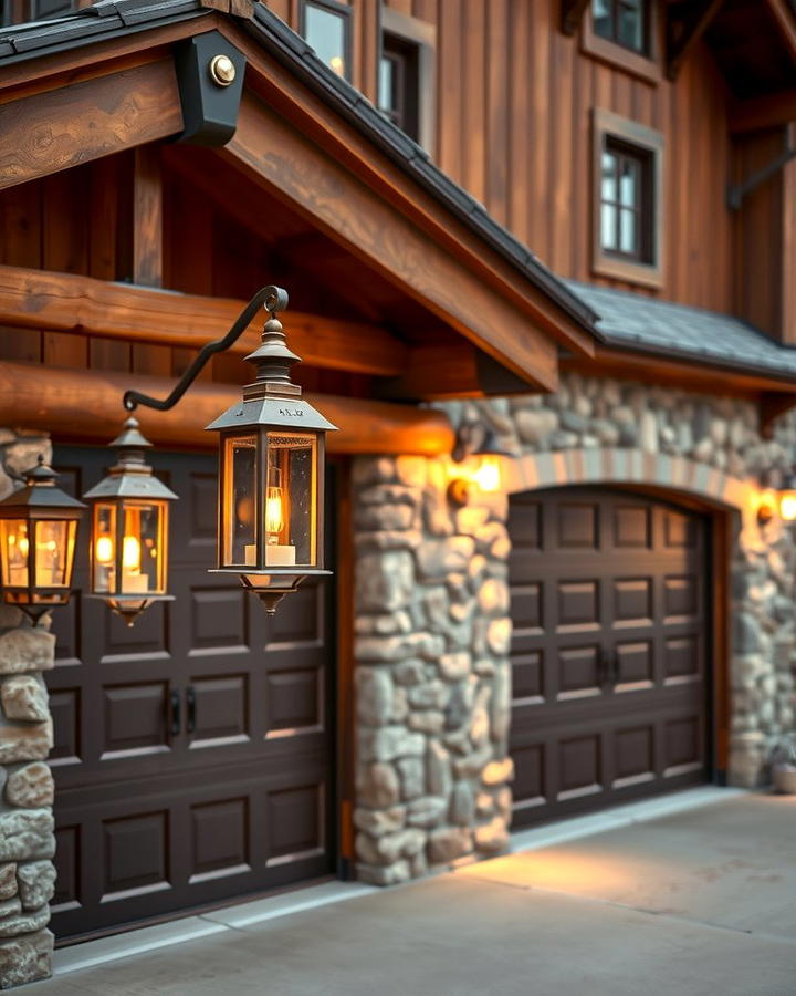 Lantern Style Exterior Lights - 25 Rustic Garage Ideas