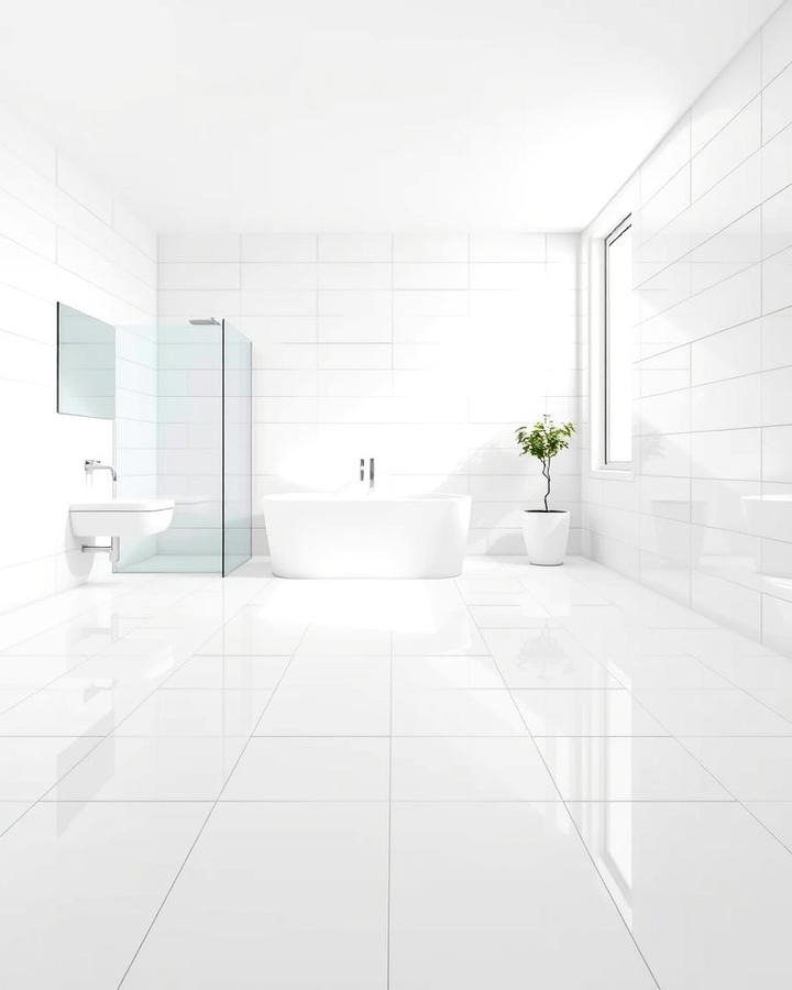 Large Format White Tiles - 30 White Tile Bathroom Ideas