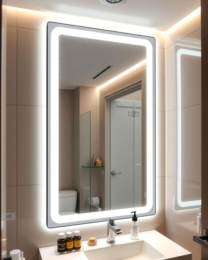 Large Mirrors with Backlighting - 25 Small Ensuite Design Ideas