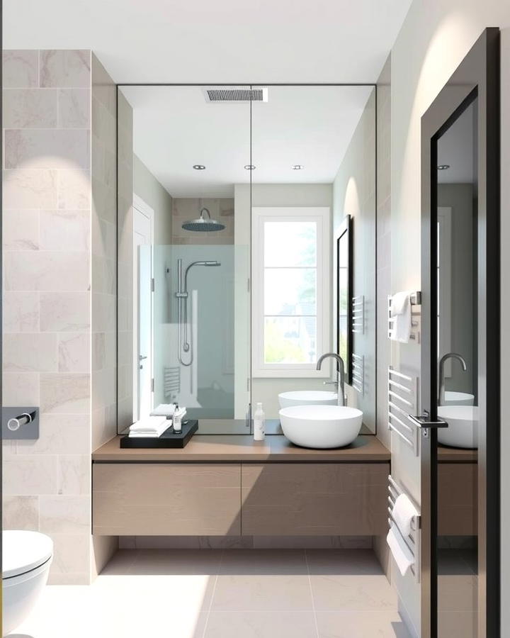 Large Mirrors - 25 Small Ensuite Design Ideas