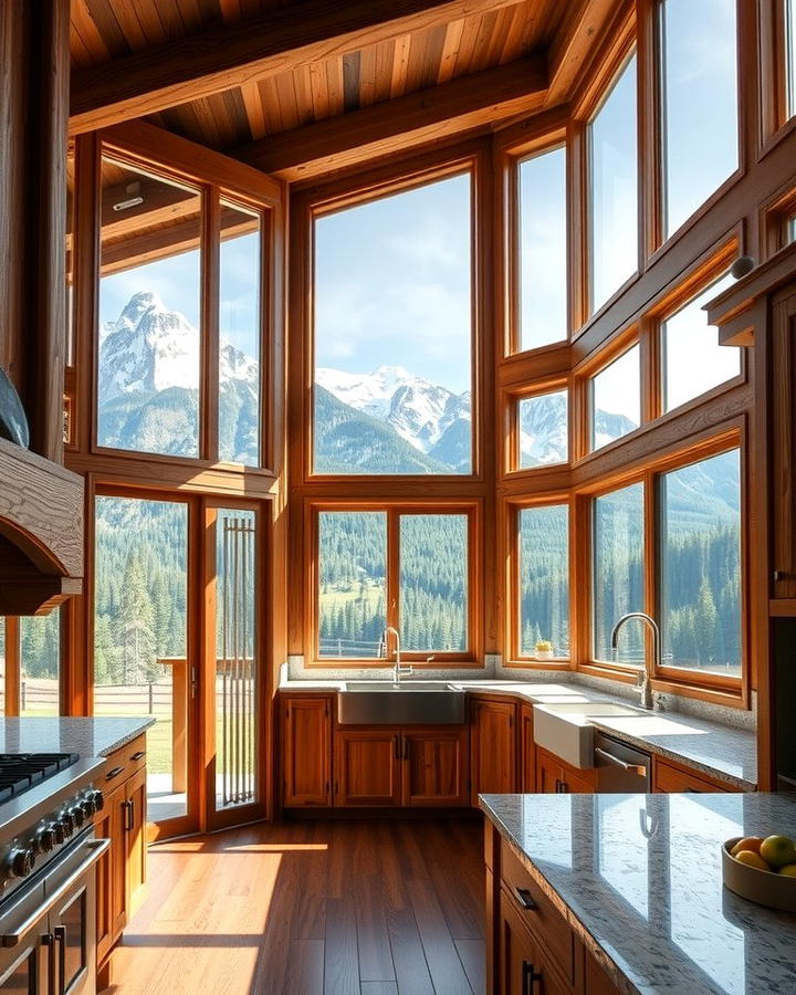 Large Picture Windows - 25 Mountain House Kitchen Ideas