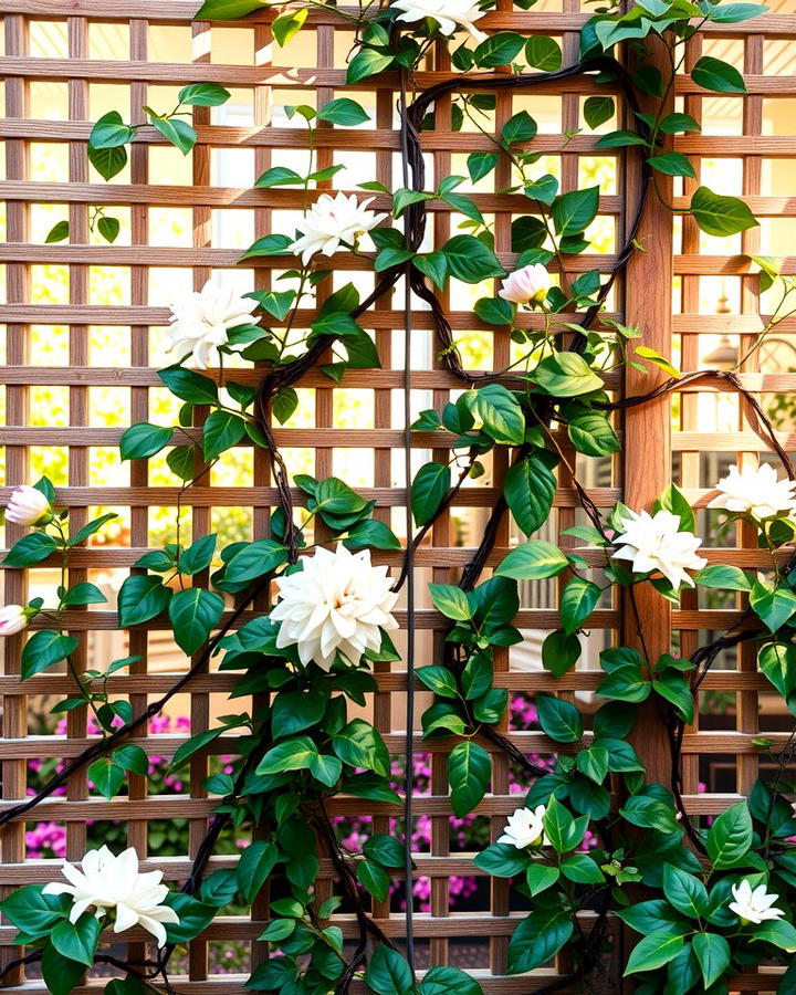 Lattice Panels with Climbing Plants - 30 Ideas Cheap Ways to Block Neighbors View