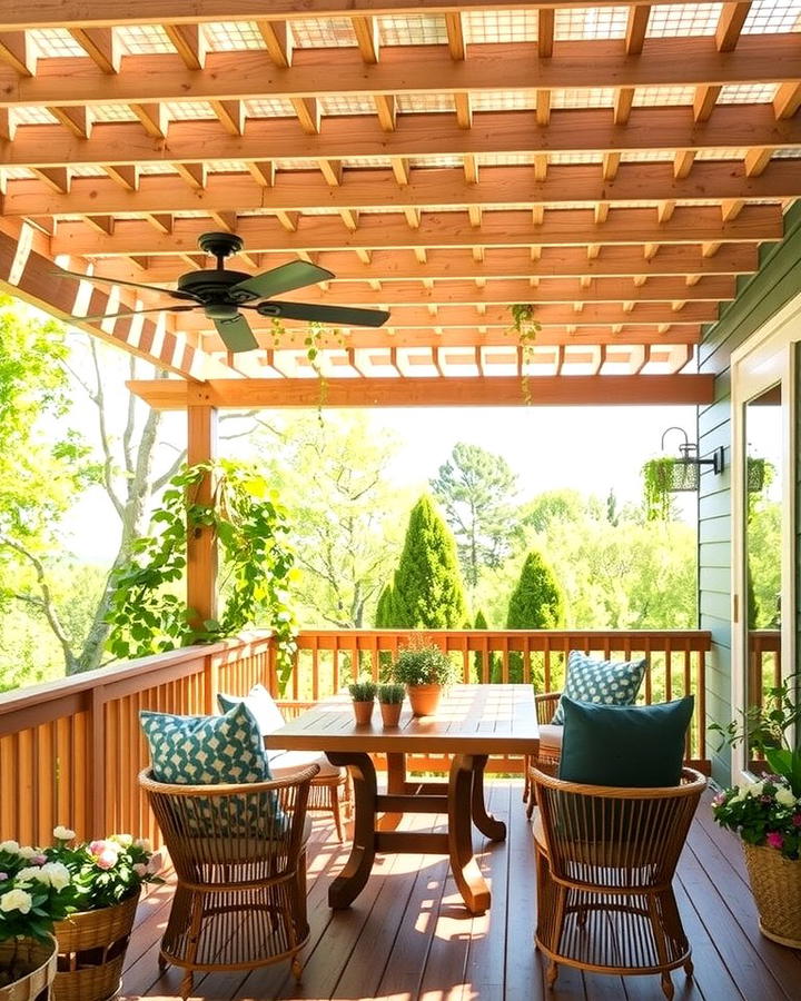 Lattice Roof for Subtle Shade - 30 Partially Covered Deck Ideas