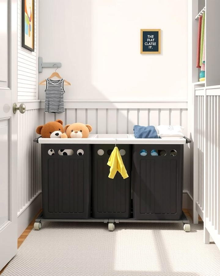 Laundry Hampers with Compartments - 25 Nursery Storage Ideas