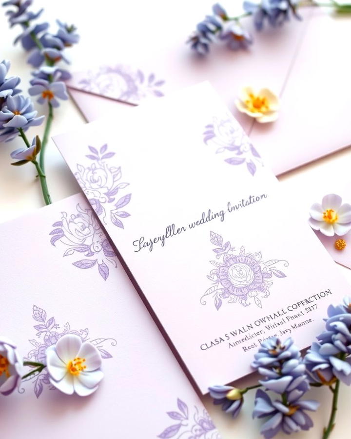 Lavender Invitations - 30 Purple Wedding Theme Ideas