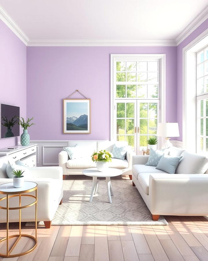 Lavender Walls for a Soothing Ambiance - 25 Purple Living Room Ideas