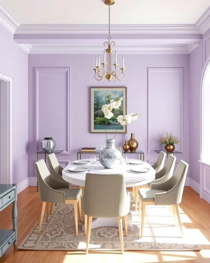 Lavender Walls for a Subtle Touch - 25 Purple Dining Room Ideas