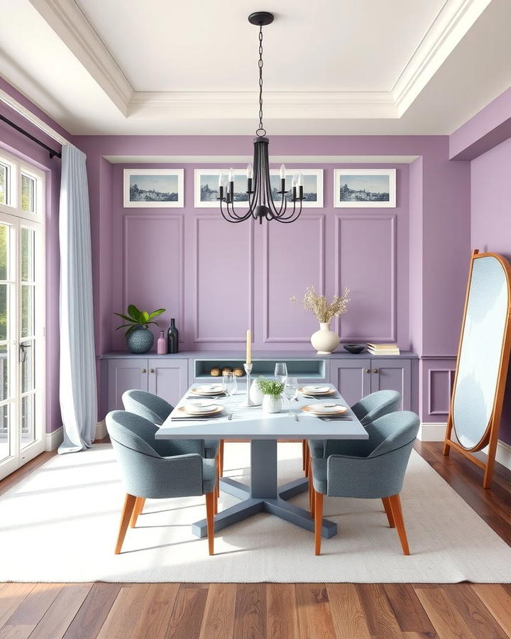 Lavender and Gray Combo - 25 Purple Dining Room Ideas