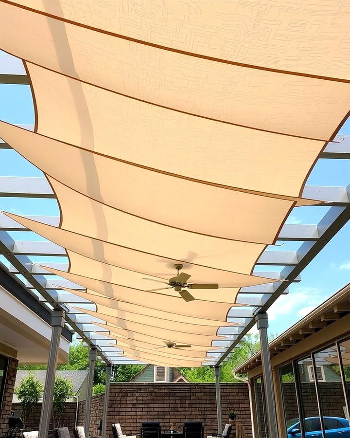 Layered Fabric Panels for Dynamic Design - 25 Pergola Shade Ideas